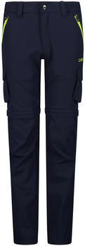 CMP Boy's Zip-Off Stretch Trousers With Cargo Pockets (31T5624) b.blue-lime