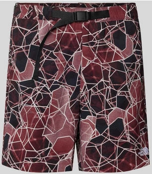The North Face Class V Pathfinder 7-Zoll-Shorts mit G&uuml;rtel f&uuml;r Herren (NF0A8BHV) Sumac Oval Intention Print