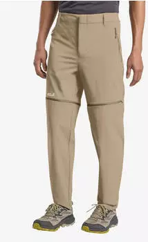 Jack Wolfskin Hikeout Zip Off Pants Men Zip-Off Wanderhose mit UV-Schutz Herren beige hazel wood (A63925_A0082)