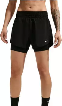 Nike One Dri-FIT 2in1 Hose kurz schwarz/wei&szlig; (Damen) (DX6016-011)