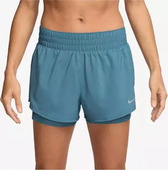 Nike One Dri-FIT 2in1 Hose kurz smokey blue (Damen) (DX6012-006)