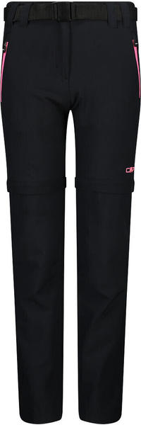 CMP Campagnolo CMP Girl's Zip-Off Trousers In Stretch Fabric (3T51445) antracite/pink fluo