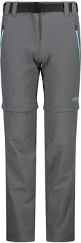 CMP Girl's Zip-Off Trousers In Stretch Fabric (3T51445) grey/acqua
