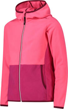 CMP M&auml;dchen-Fleecejacke mit Kapuze und durchgehendem Rei&szlig;verschluss und Color Block (32H1375) gloss