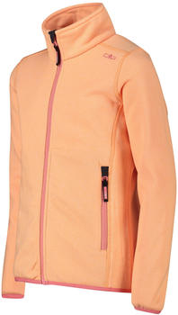 CMP Kapuzenlose M&auml;dchen schweres Fleecejacke Knit-Tech in melierter Optik (3H19925) melone/pesca/bianco