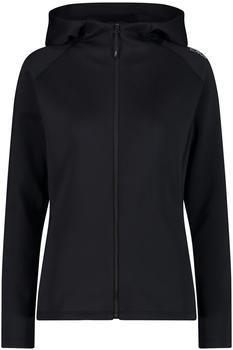 CMP Sweatjacke mit durchgehendem Reißverschluss und Kapuze aus 4-Wege-Stretch (32C8386) nero