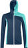 blau: Ortovox Fleece Light Grid Hooded JKT W