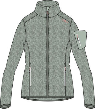 CMP Fleece Jacket Knit/Tech Melange (3H14746) jade/salvia
