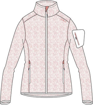 CMP Fleece Jacket Knit/Tech Melange (3H14746) rose/bianco