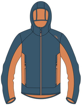 CMP Boy Jacket Fix Hood (39A5134) bluesteel/flame