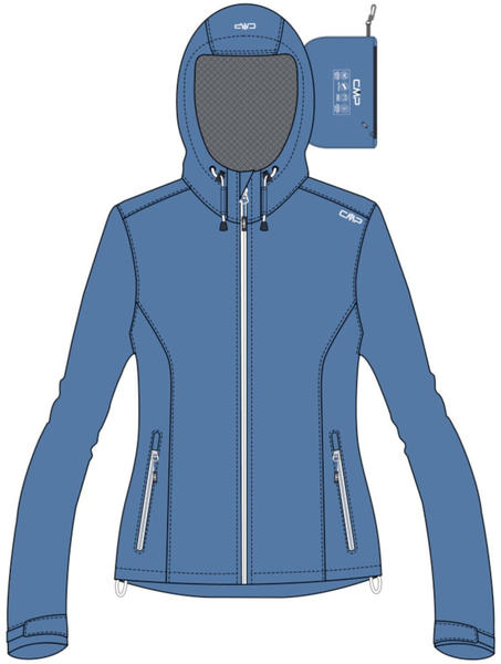 CMP Woman Rain Jacket Fix Hood (39X6636) provenza
