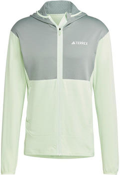 Adidas TERREX Xperior Light Fleece Hooded Jacket Men semi green spark silver green