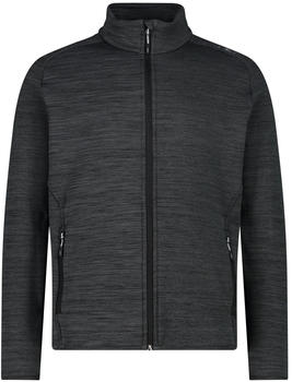 CMP Men's Jacket in Melange Stretch Performance Fleece (30E9707) piombo mel/nero
