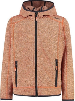 CMP Jungen schweres Fleecejacke Knit-Tech in melierter Optik mit Kapuze (3H60844) arancio/antracite