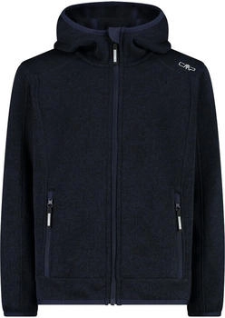 CMP Jungen schweres Fleecejacke Knit-Tech in melierter Optik mit Kapuze (3H60844) b. blue