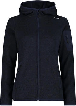 CMP Damen schweres Fleecejacke Knit-Tech in melierter Optik mit Kapuze (3H19826) b. blue
