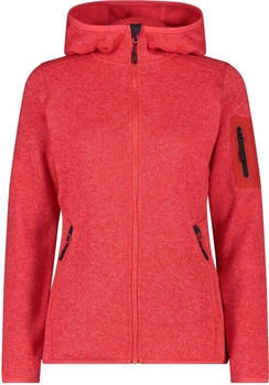 CMP Damen schweres Fleecejacke Knit-Tech in melierter Optik mit Kapuze (3H19826) corallo/antracite