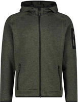 CMP 3H60847N-20ES-58, CMP MAN Fleece Jacket FIX Hood olive-nero (20ES) 58 Herren