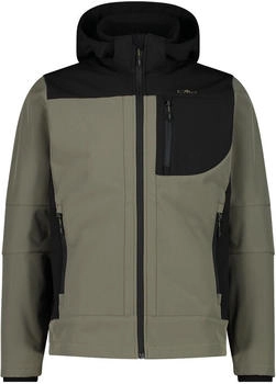 CMP Softshell-Herrenjacke mit abnehmbarer Kapuze (3A01787N) olive/nero