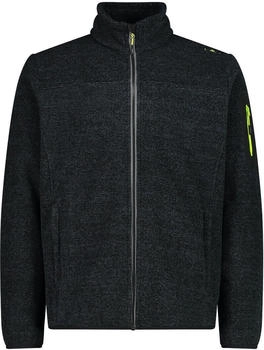 CMP Herren-Fleece Jacquard-Knit-Tech mit Rautenmuster (38H2237) nero/acido