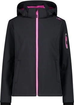 CMP Softshell-Damenjacke mit abnehmbarer Kapuze (39A5006) antracite/festival