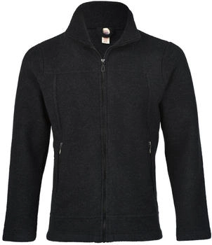 Engel Fleecejacke 100% Schurwolle natur L schwarz melange