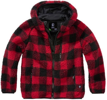 Brandit Teddyfleecejacket Hood 1-St rot schwarz