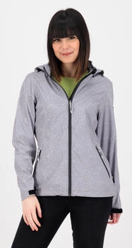LPO Softshelljacke 'Shelby Peak II' grau Allover-Print und abnehmbarer Kapuze