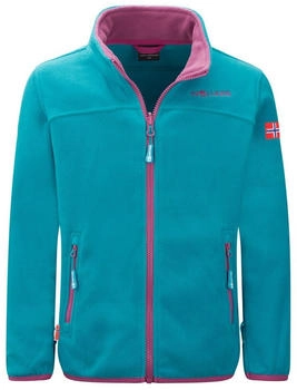 Trollkids Oppdal Jacket XT Fleecejacke türkis pink