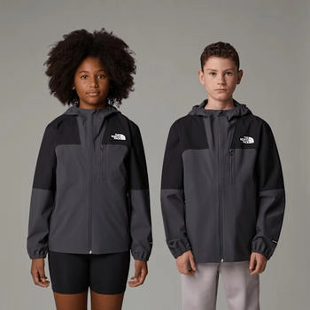 The North Face Klein Verpackbare Wander-shelljacke Jugendliche Tnf Black-asphalt Grey