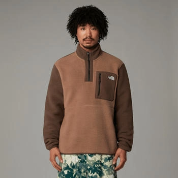 The North Face Yumiori Fleecejacke Mit 1/4-langem Rv Herren Latte-smokey Brown-tnf Black