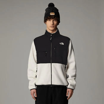 The North Face Retro Denali Jacke Herren White Dune-tnf Black Tnf Tiger Stripe Print