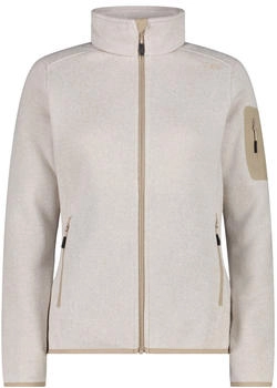 CMP Jacket Knitted Melange Fleece Jacket (3h14746-04xt) vaniglia-bianco