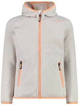 CMP Girls Fleece Jacket Fix Hood (3h19825-01xt) vaniglia-salmone