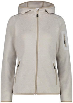 CMP Jacket Knitted Melange Hoody (3h19826-04xt) vaniglia-bianco