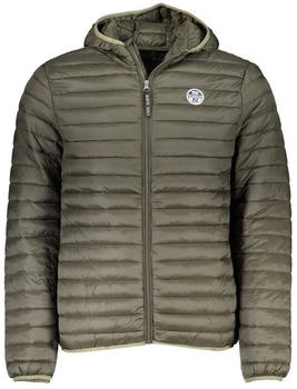 North Sails Grüne Outdoorjacke Kapuze Zwei-Wege-Taschen und Reißverschluss