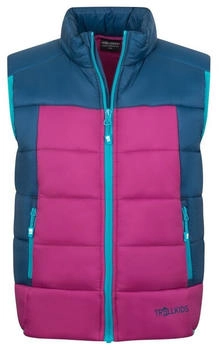Trollkids Hardanger Vest bunt madeirablau brightberry dunkelturkis