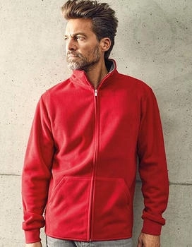 Promodoro Fleece-Jacke Plus rot hellgrau