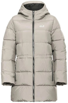 Jack Wolfskin Frozen Palace Long Jacket Women RDS Down Coat beige pale sand