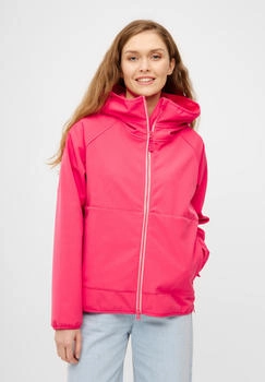 Derbe Softshelljacke Peutby wasserabweisend winddicht Kapuze azalea dubarry