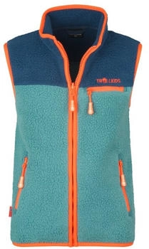 Trollkids Kid's Hemsedal Vest stormy blue/mystic blue/flameorange