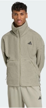 Adidas City Tech High Pile Fleecejacke mit durchgehendem Reißverschluss Silver Pebble (KB1199)