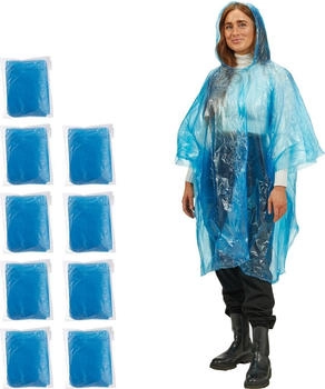 Relaxdays Einweg Regenponcho blau/gelb/rot