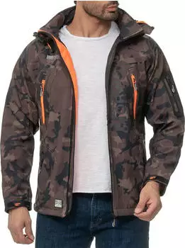 Geographical Norway Techno Softshell Jacke khaki-orange/camo