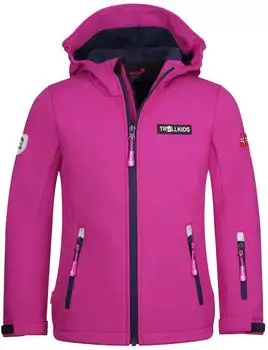 Trollkids Kinder Oslofjord Jacke feuerbeeren pink/marineblau