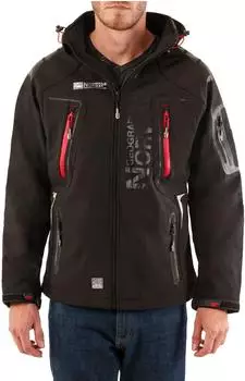 Geographical Norway Techno Softshelljacke mit abnehmbarer Kapuze schwarz/rot