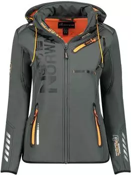 Geographical Norway Reine Softshell Jacke mit Kapuze grau/orange