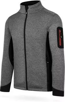 Normani Wapusk Strick-Fleecejacke mit Stehkragen anthrazit