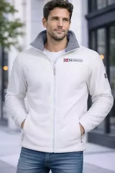 Geographical Norway Polar Fleece Jacke Regular Fit weiß