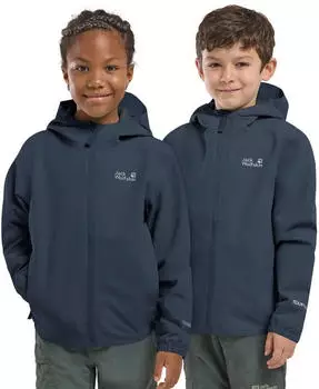Jack Wolfskin Flaze Jacket Kids Wasserdichte Regenjacke mit Kapuze Kinder blue midnight sky (1609263_C0412)